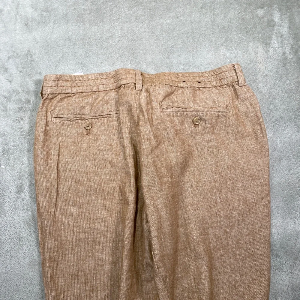 Banana Republic Pants Mens 34 Mason Athletic Tapered Linen Blend Drawstring Tan